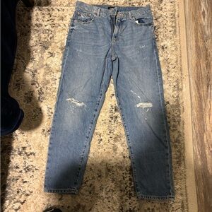 Express Women's Blue Straight Leg Jeans